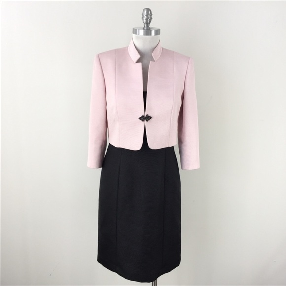 pink dress black jacket